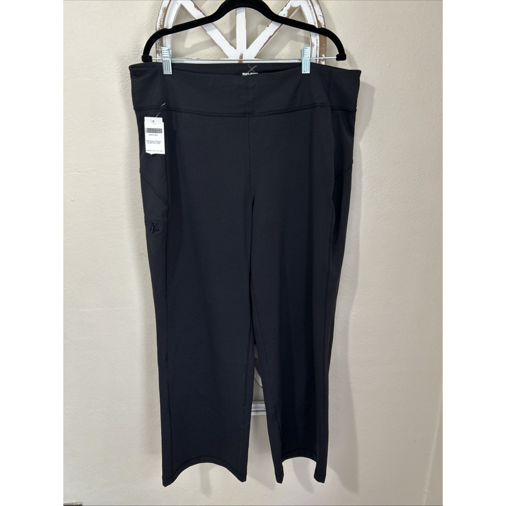 Duluth Trading Co XLARGE X 29 Black Noga Relaxed Fit Stretch Pants Wide Leg